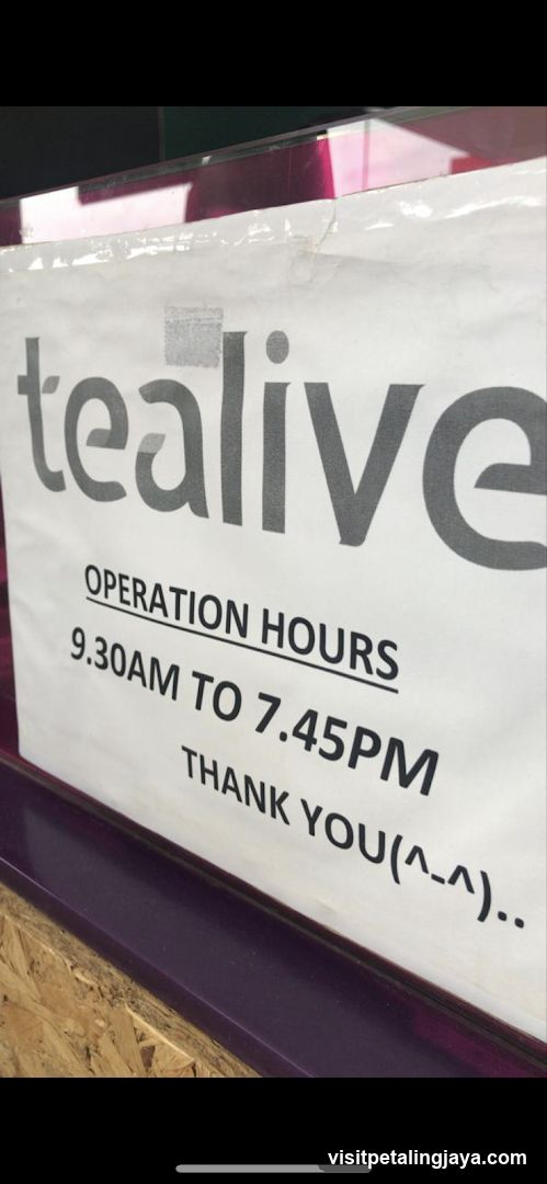 Tealive Operation Hours Sign