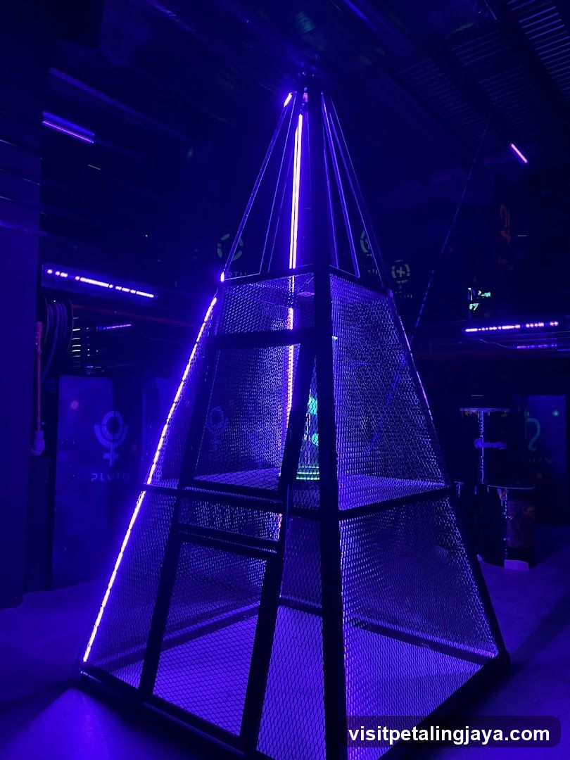 Pyramid Structure with Neon Lights