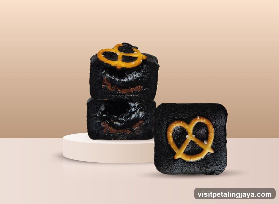 Dark Brownies with Pretzel Topping