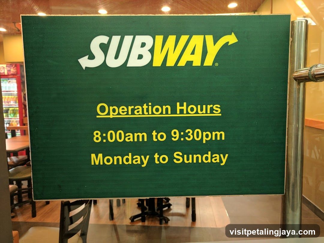 Subway Operation Hours Sign
