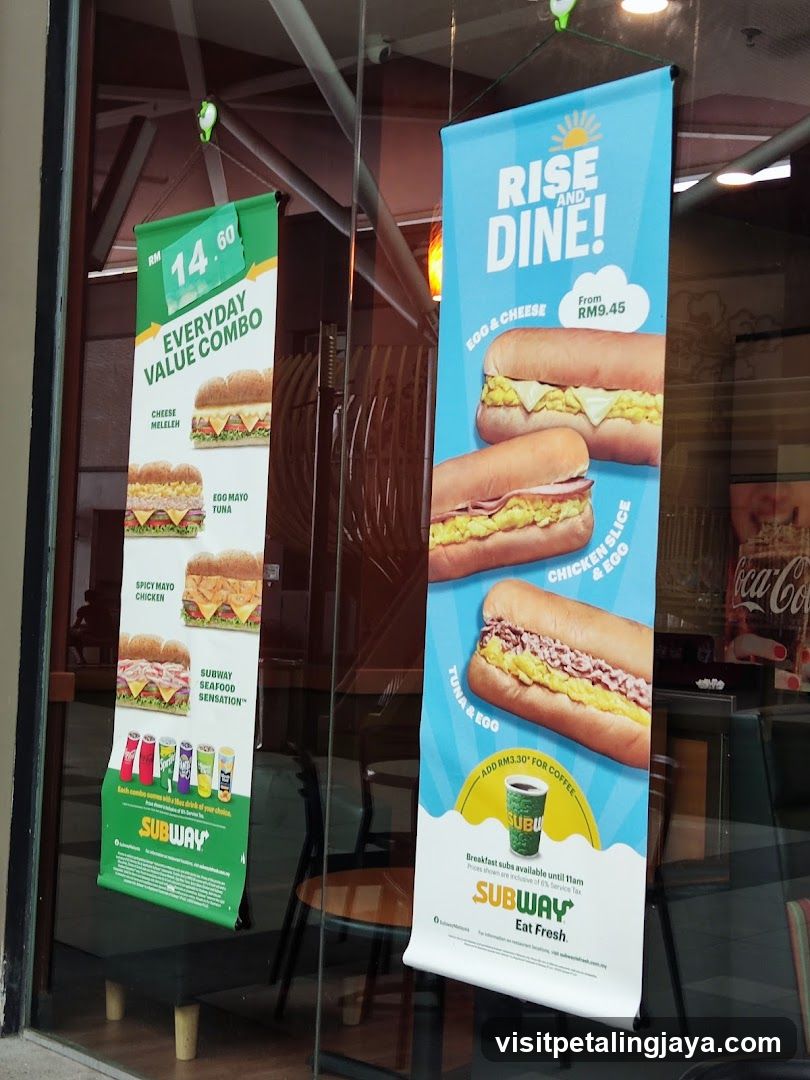 Subway Breakfast and Value Combos