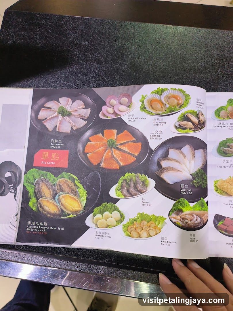 Ala Carte Menu