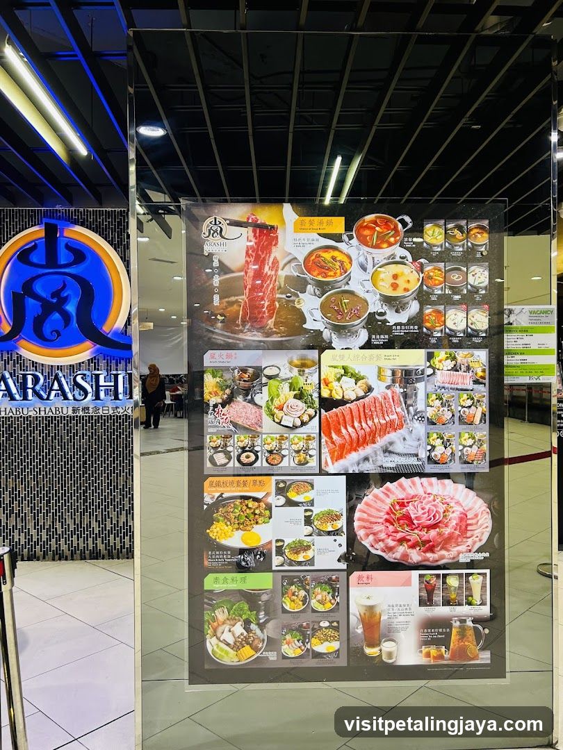 Arashi Shabu-Shabu Menu