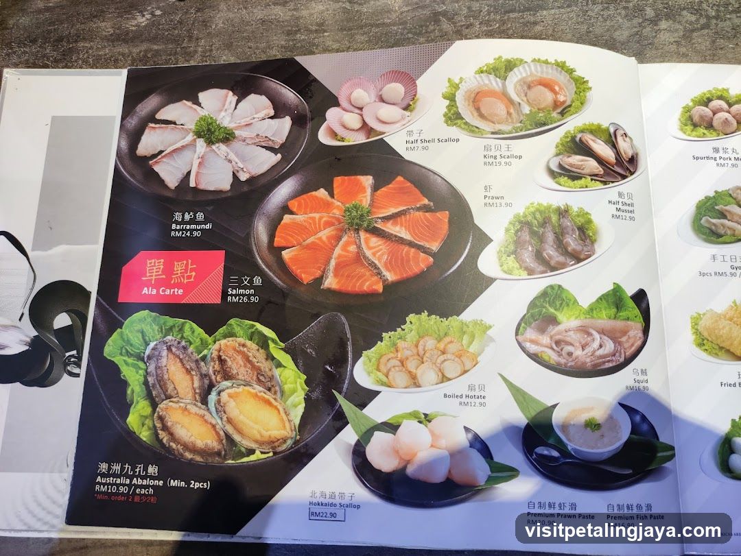 Ala Carte Menu
