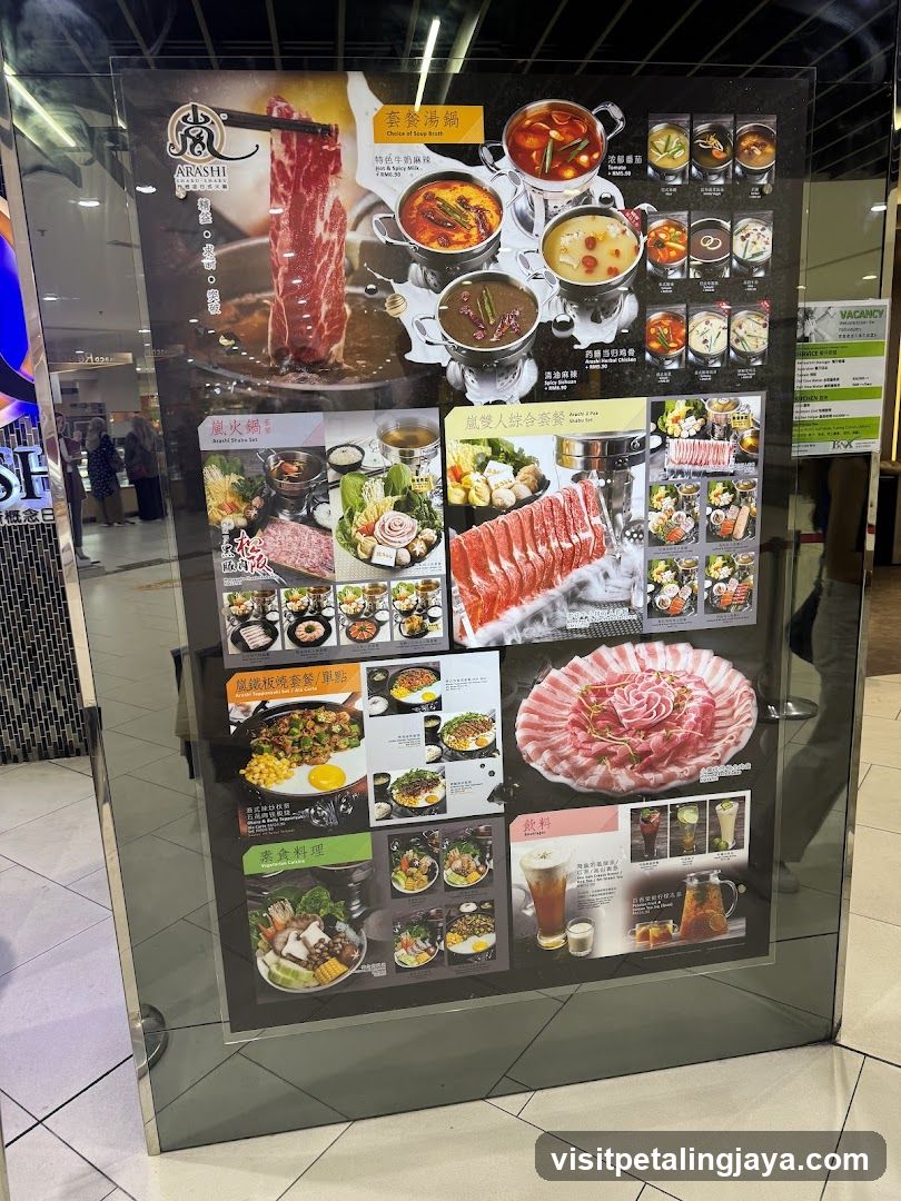Arashi Shabu Shabu Menu