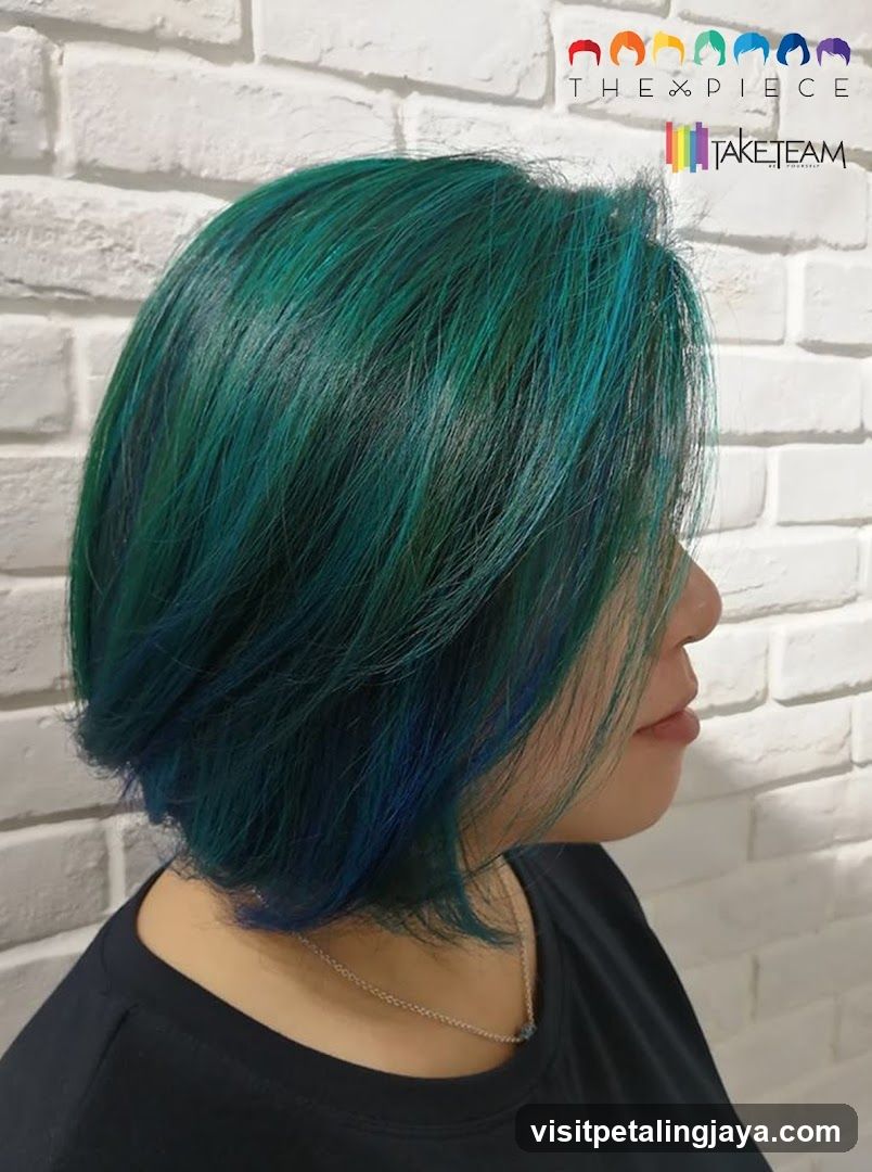 Woman with Teal and Blue Hair