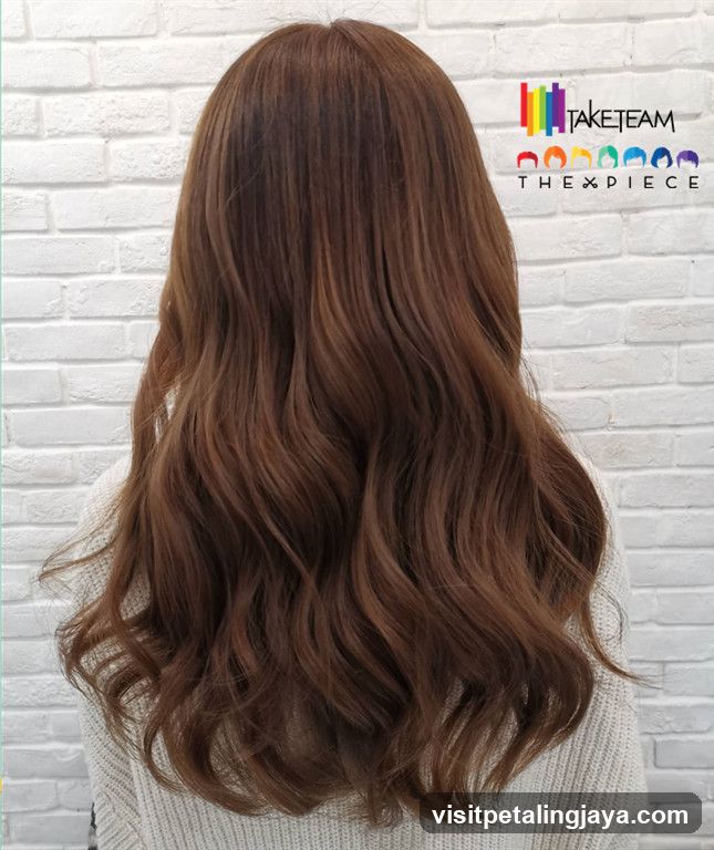 Woman with long wavy brown hair