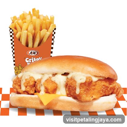 A&W Crispy Chicken Sandwich and Fries
