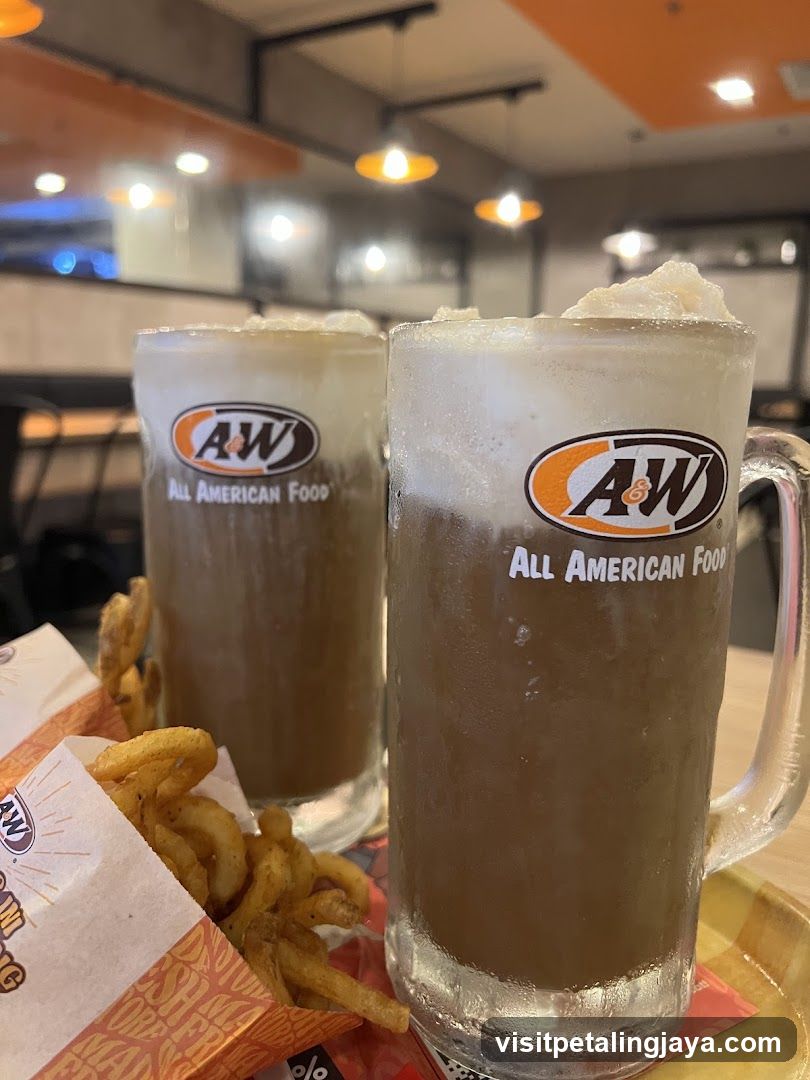 A&W Root Beer Floats and Curly Fries