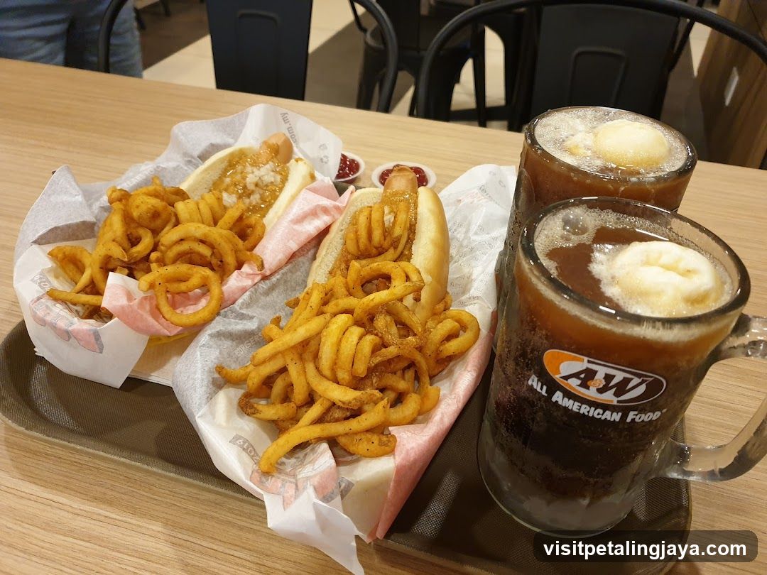 A&W Root Beer Floats and Hot Dogs