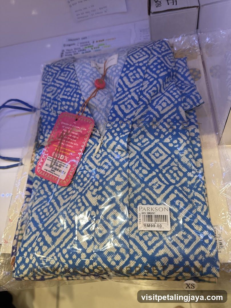 Blue and white patterned garment