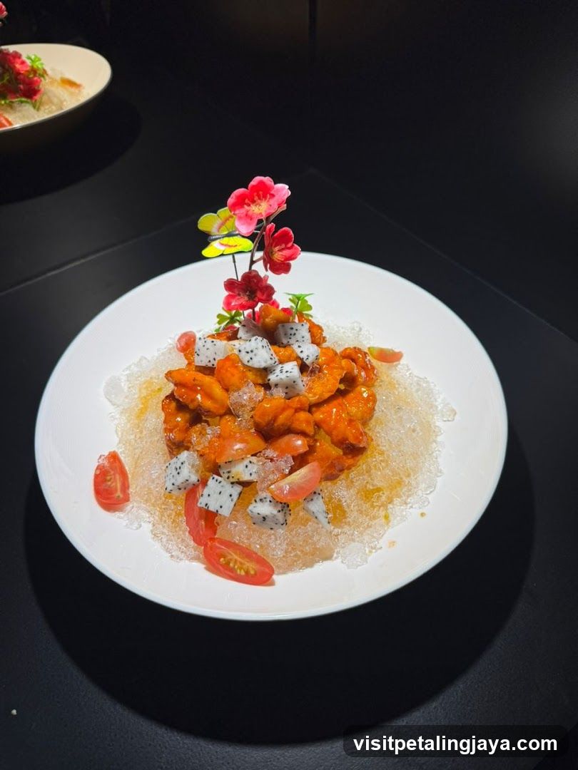 Gourmet Dish with Dragon Fruit and Cherry Tomatoes