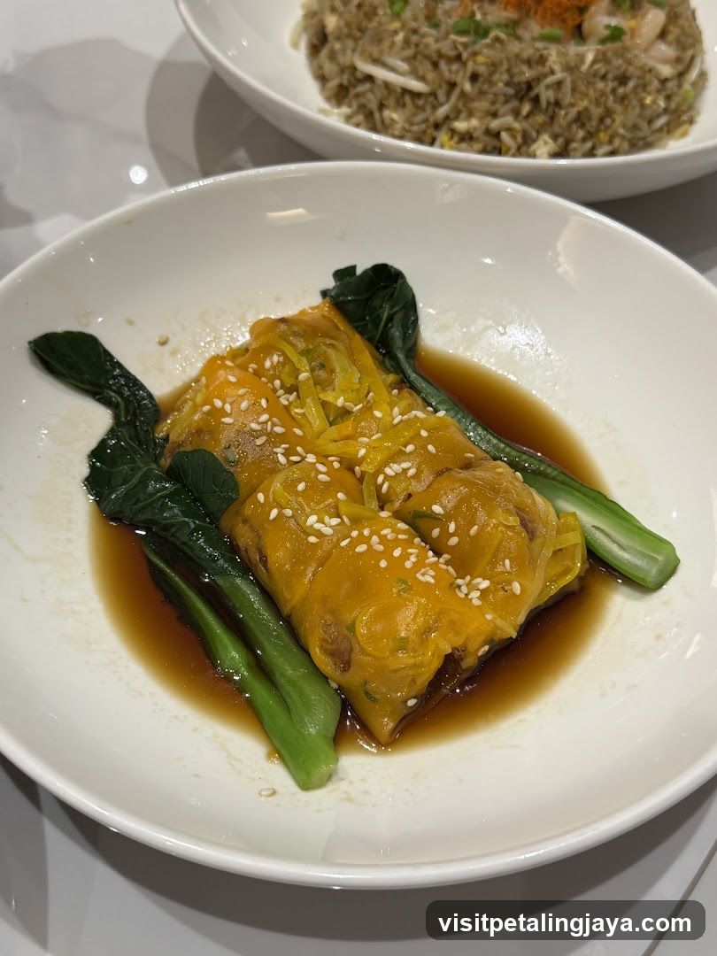 Steamed Rolls with Bok Choy and Fried Rice