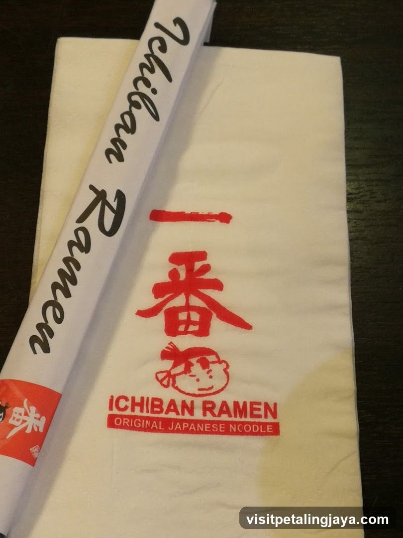 Ichiban Ramen Napkin and Chopsticks