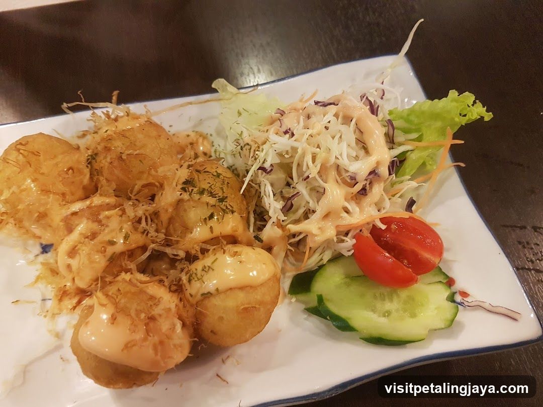 Takoyaki with Salad