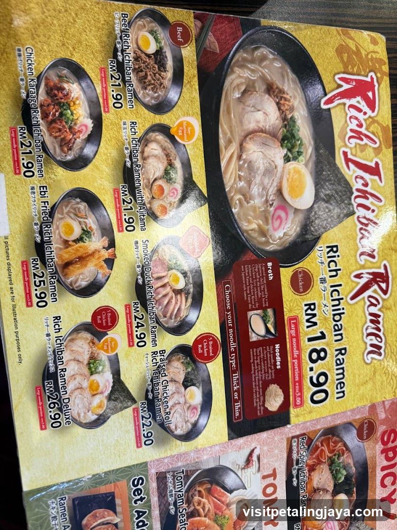 Rich Ichiban Ramen Menu