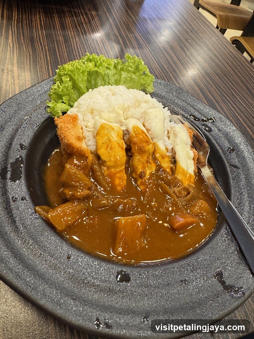 Curry Rice with Fried Chicken and Cheese