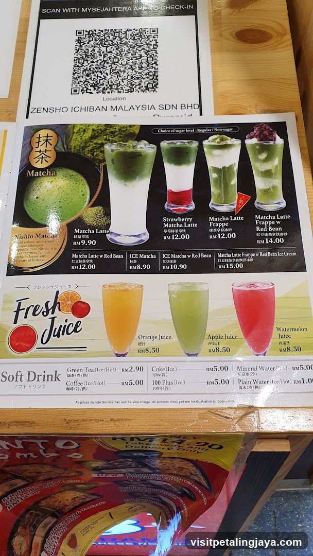 Zensho Ichiban Malaysia Sdn Bhd Menu