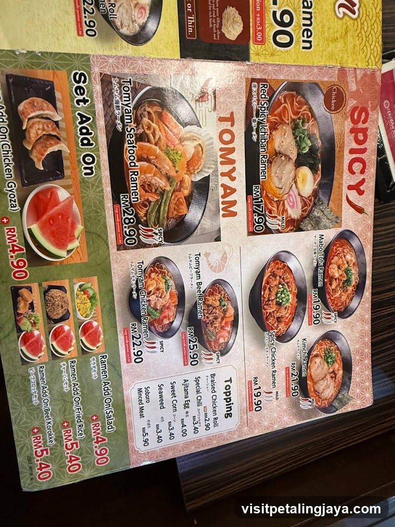 Ramen Menu