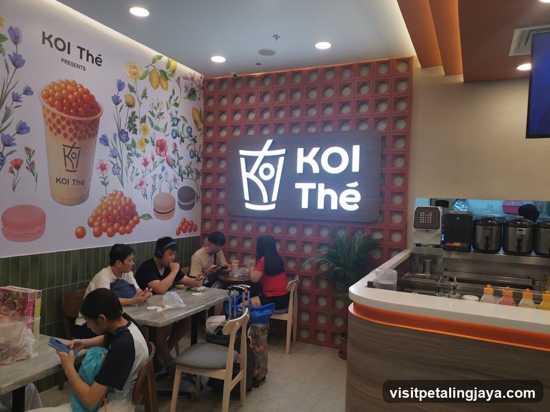 Interior of a KOI Thé bubble tea shop