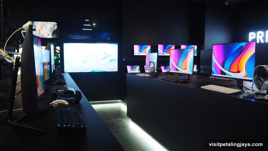 Computer Monitors Displaying Colorful Graphics