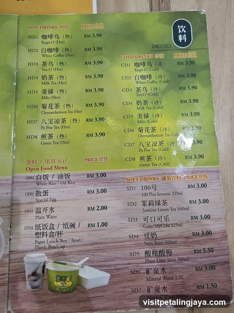 Drinks Menu