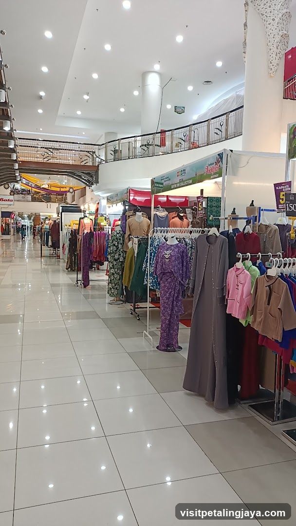 Clothing stalls in a mall
