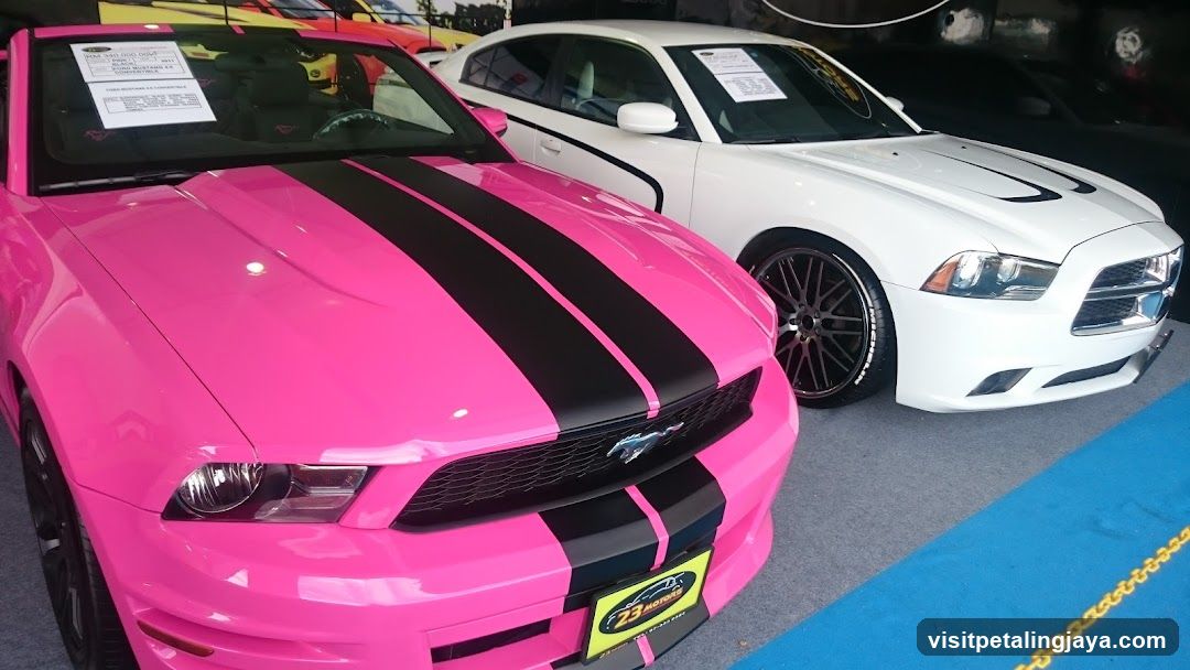 Two Cars on Display