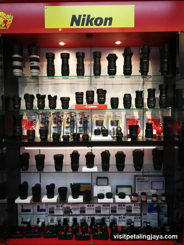 Camera Lenses and Accessories Display
