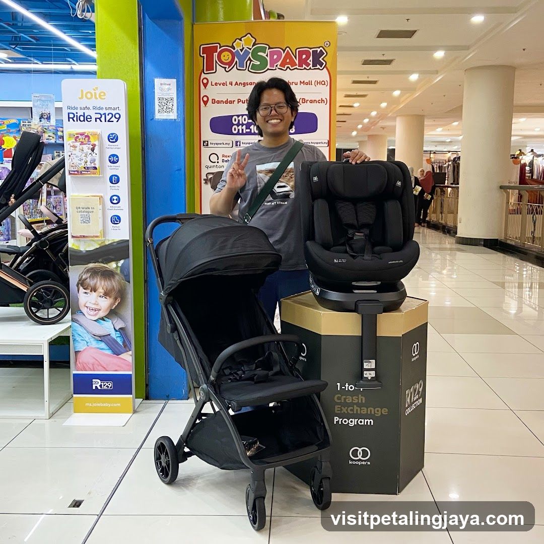 Customer with Car Seat and Stroller