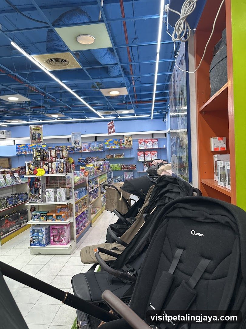 Strollers and Toys in a Store