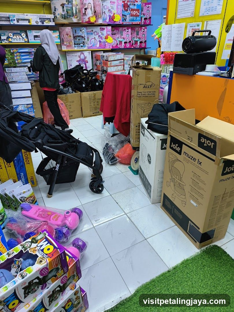 Store Interior with Toys and Strollers