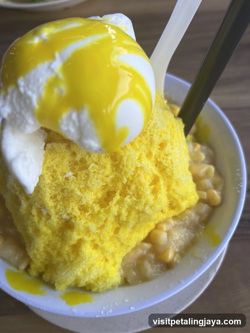 Dessert with Ice Cream and Corn