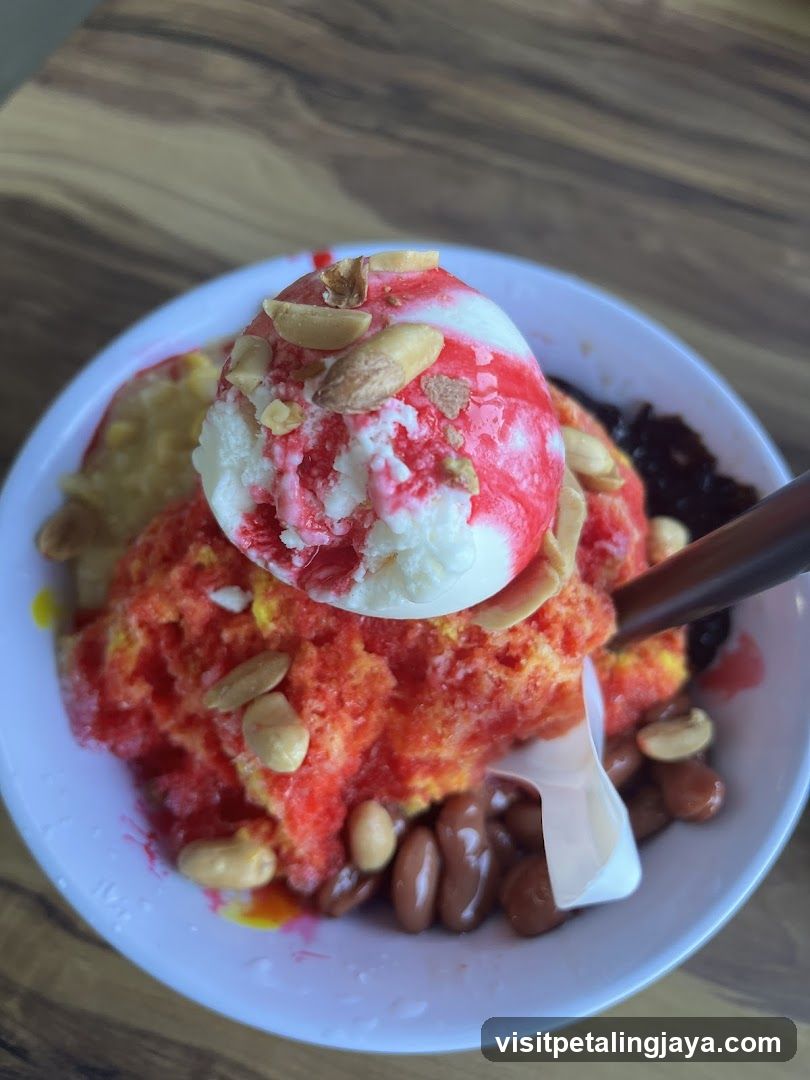 Ice Cream Dessert with Peanuts