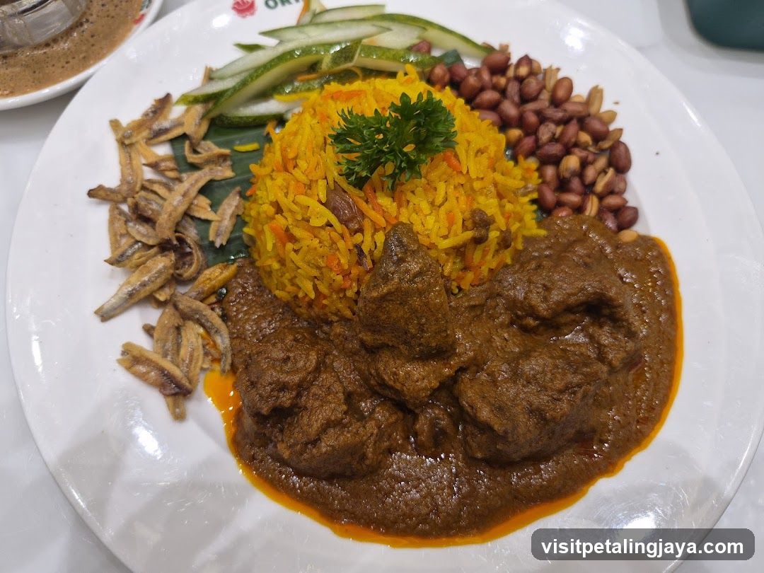 Nasi Lemak with Beef Rendang