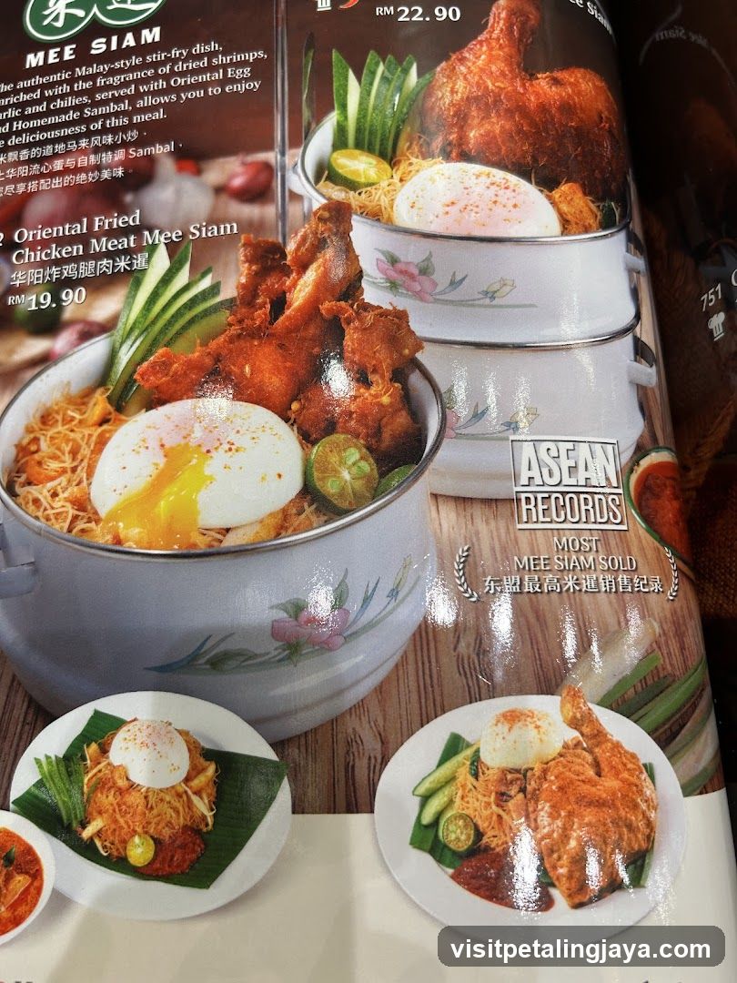 Mee Siam Menu