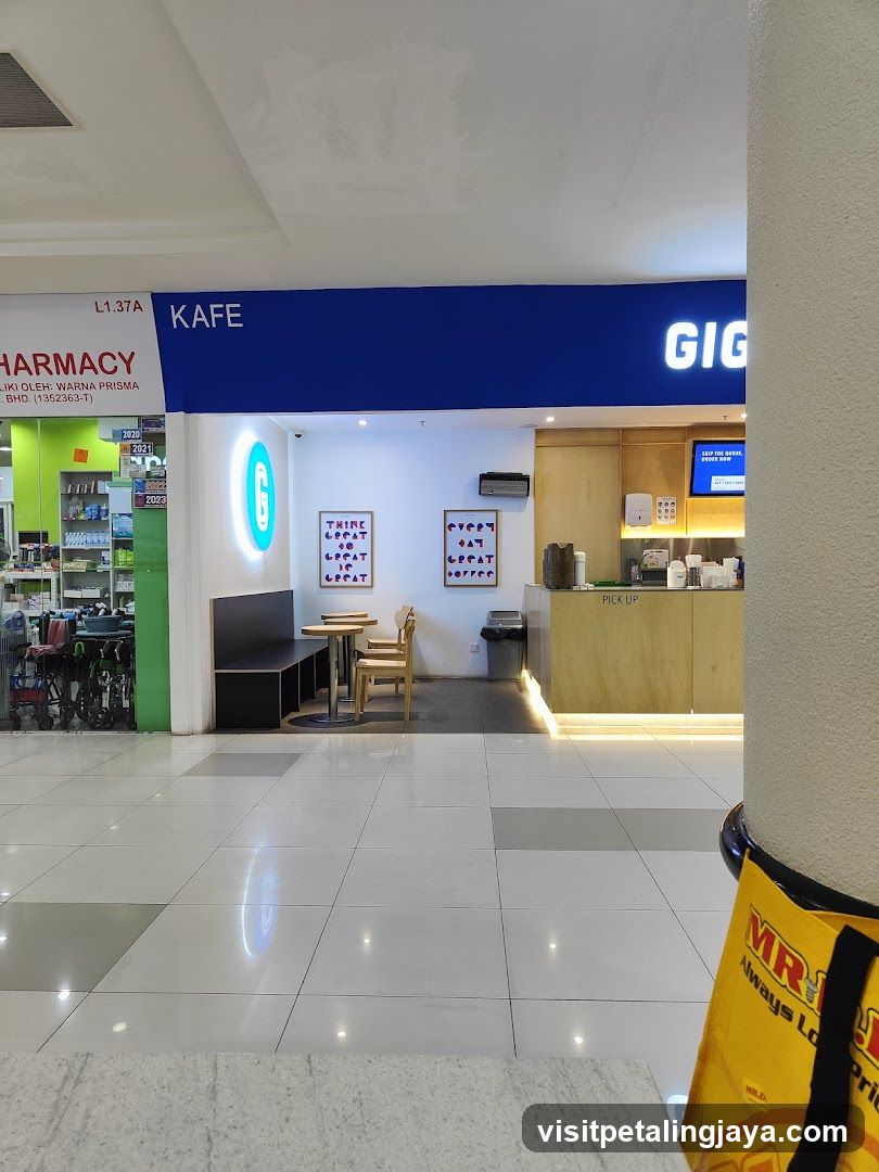Cafe Interior with Seating and Counter