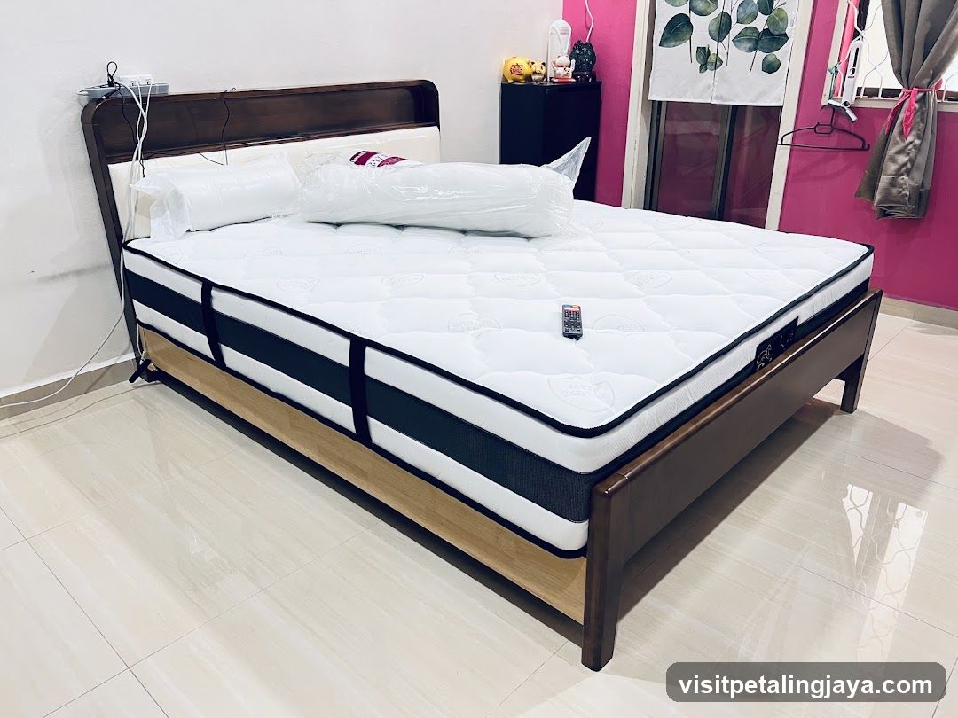 Mattress on a bed frame