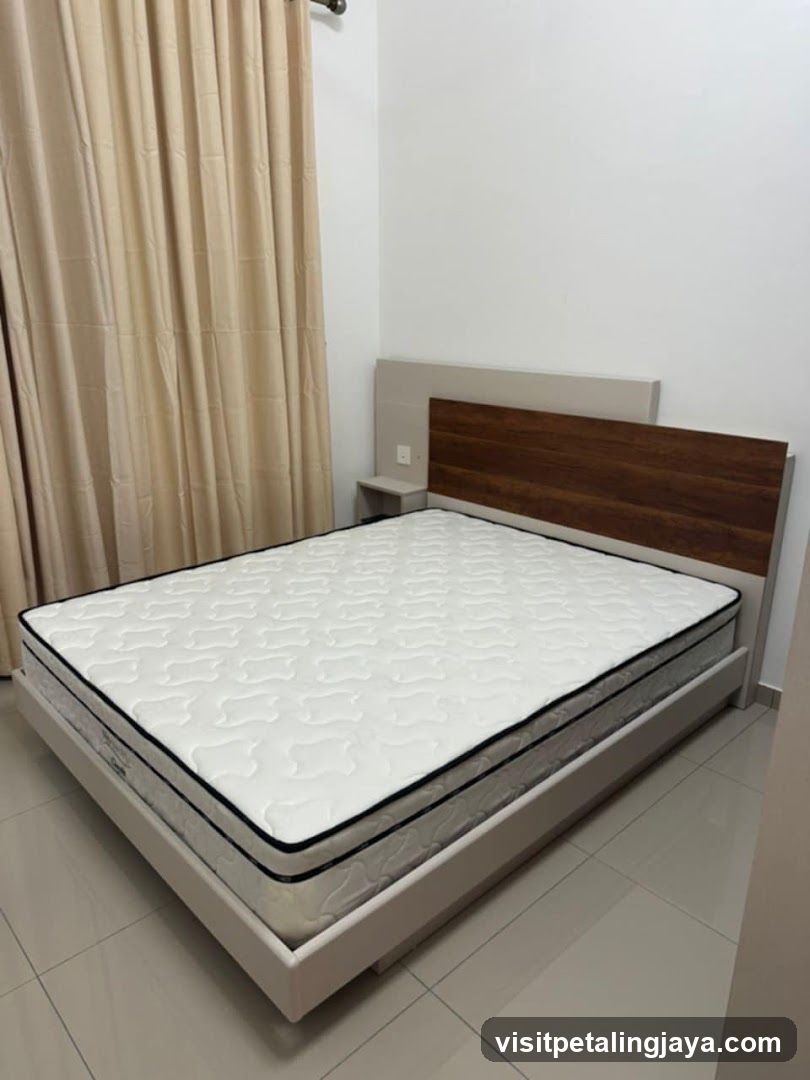 Modern Bed Frame with Mattress