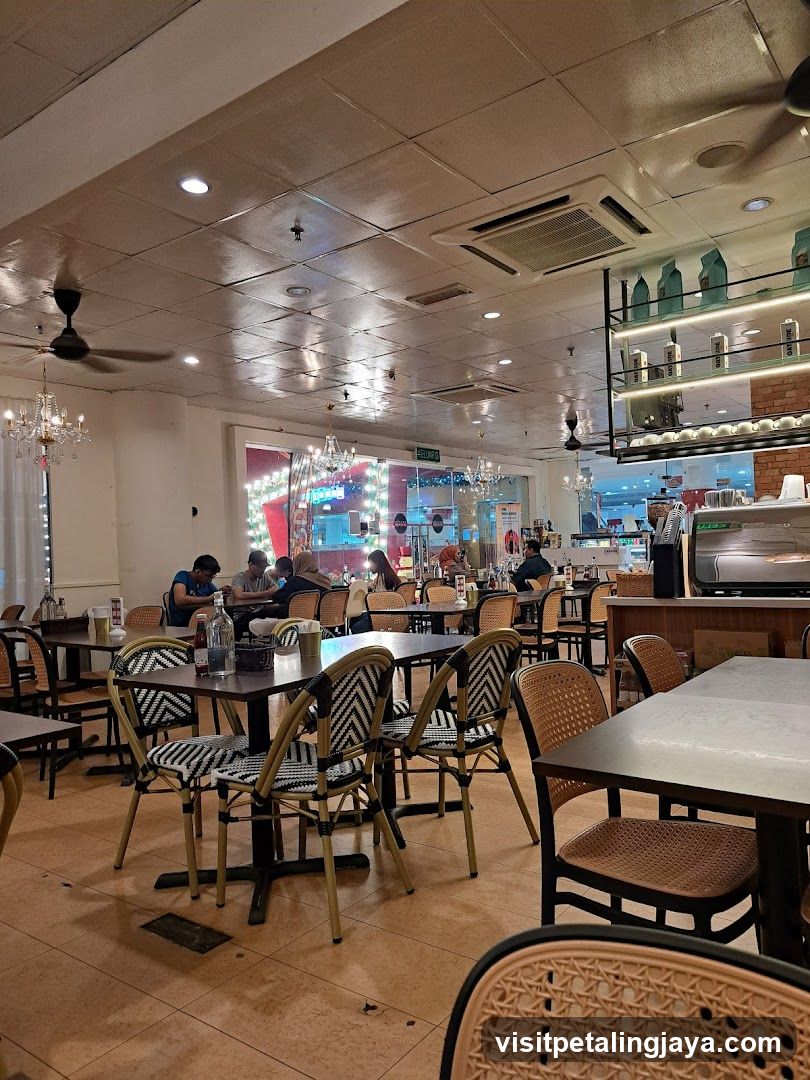 Interior of a cafe with patrons