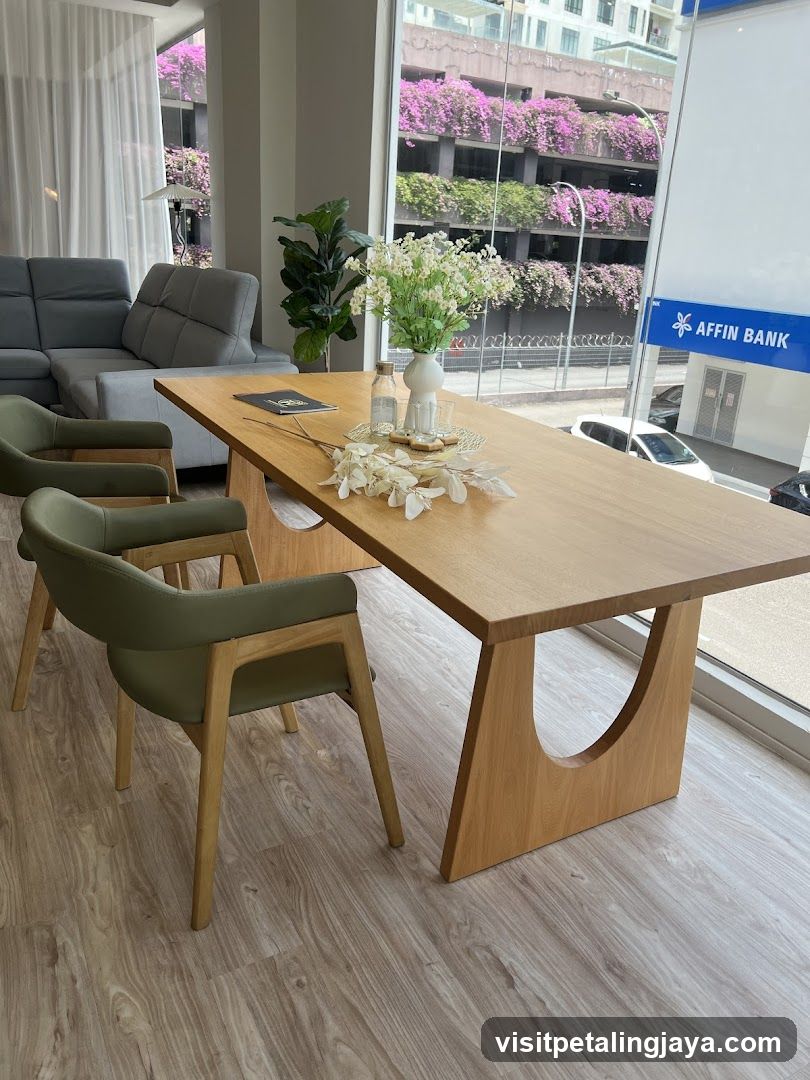 Modern Dining Set with Floral Arrangement