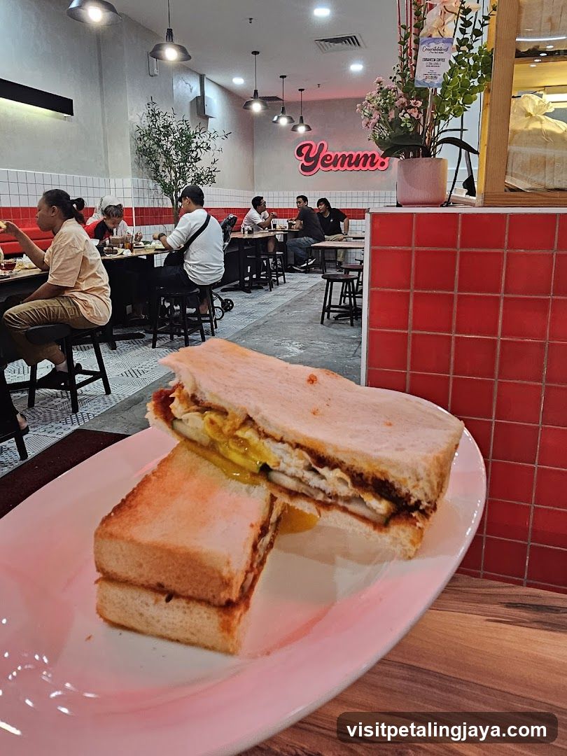 Restaurant Interior with Sandwich