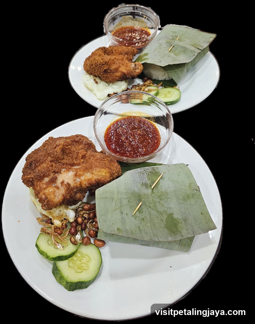 Nasi Lemak with Fried Chicken