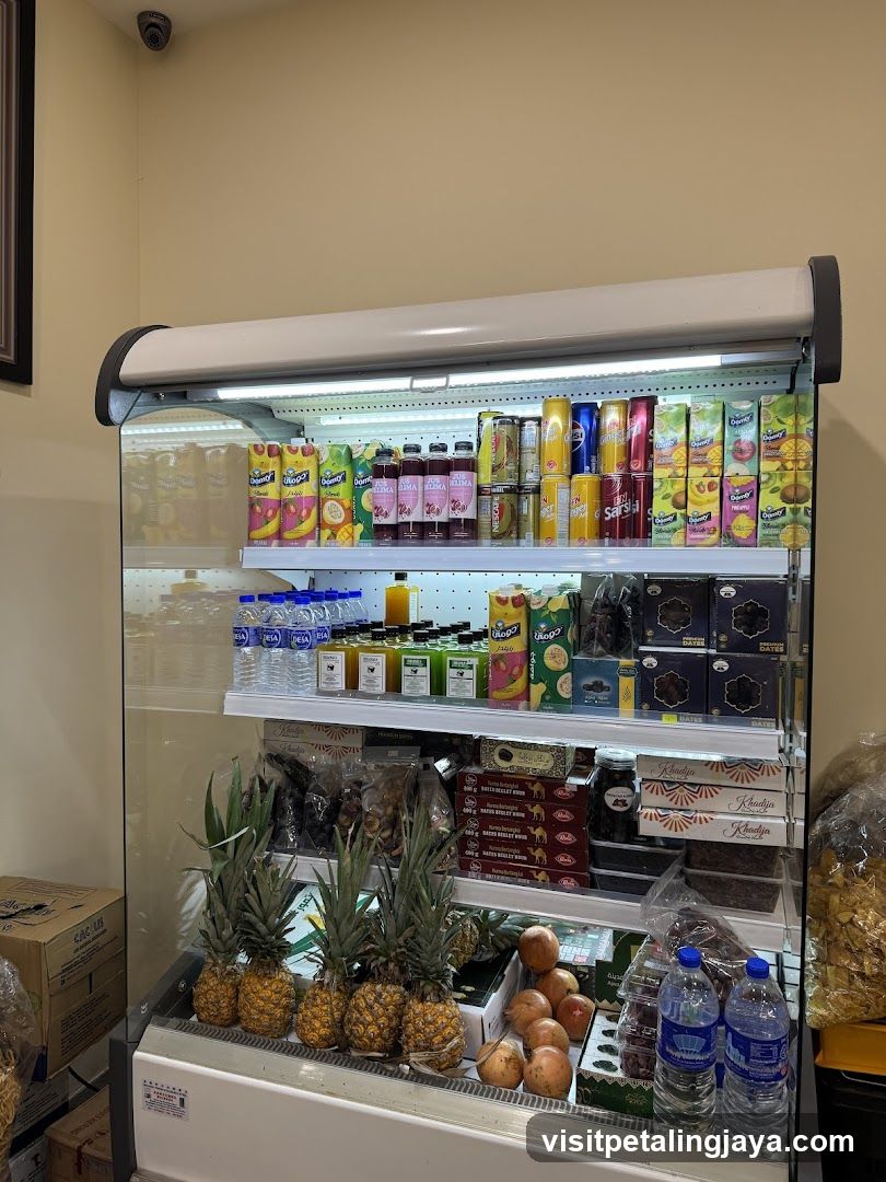 Refrigerated Display Case with Drinks and Produce