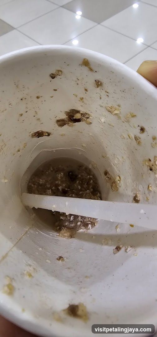 Dirty Cup with Food Remnants