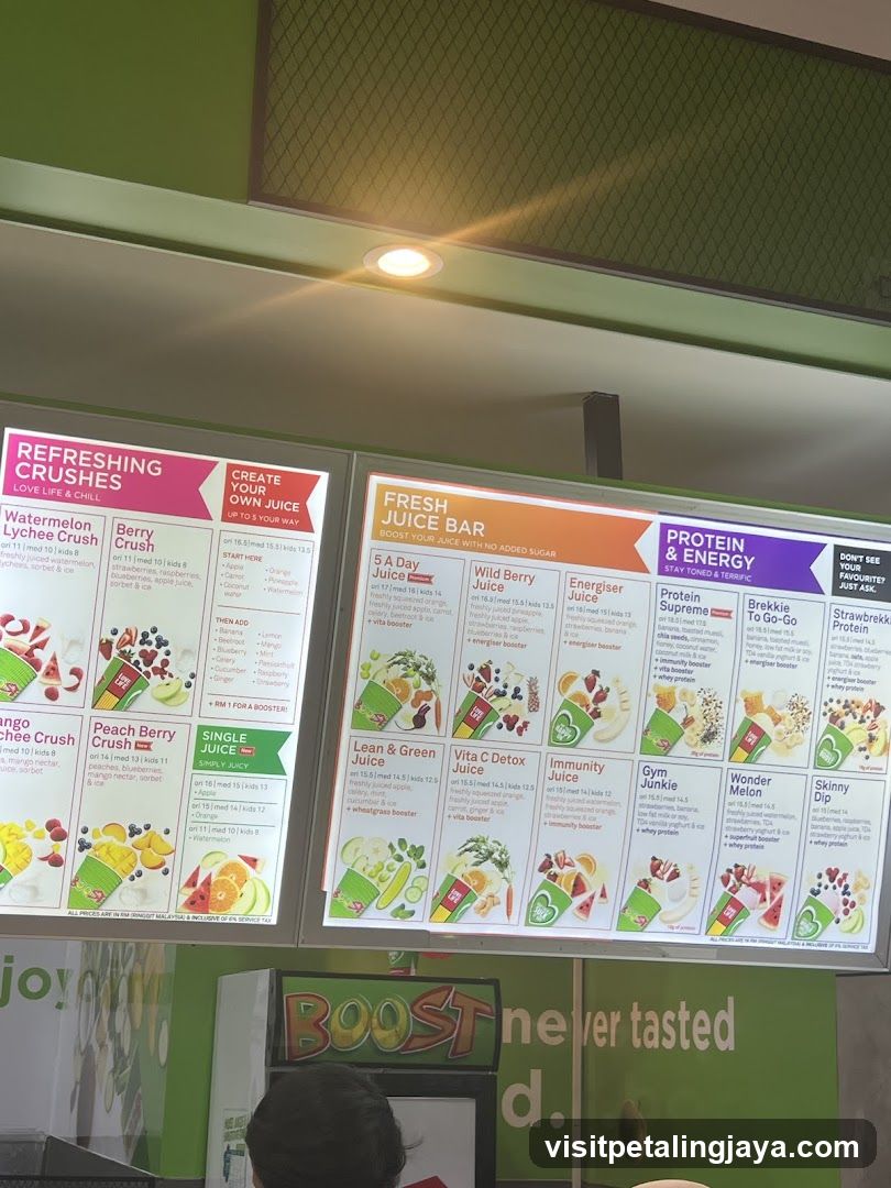 Fresh Juice Bar Menu
