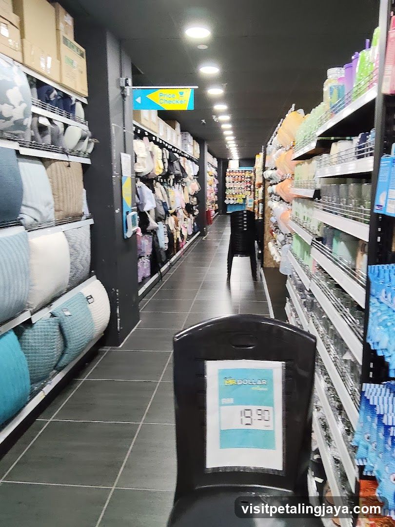 Store aisle with merchandise