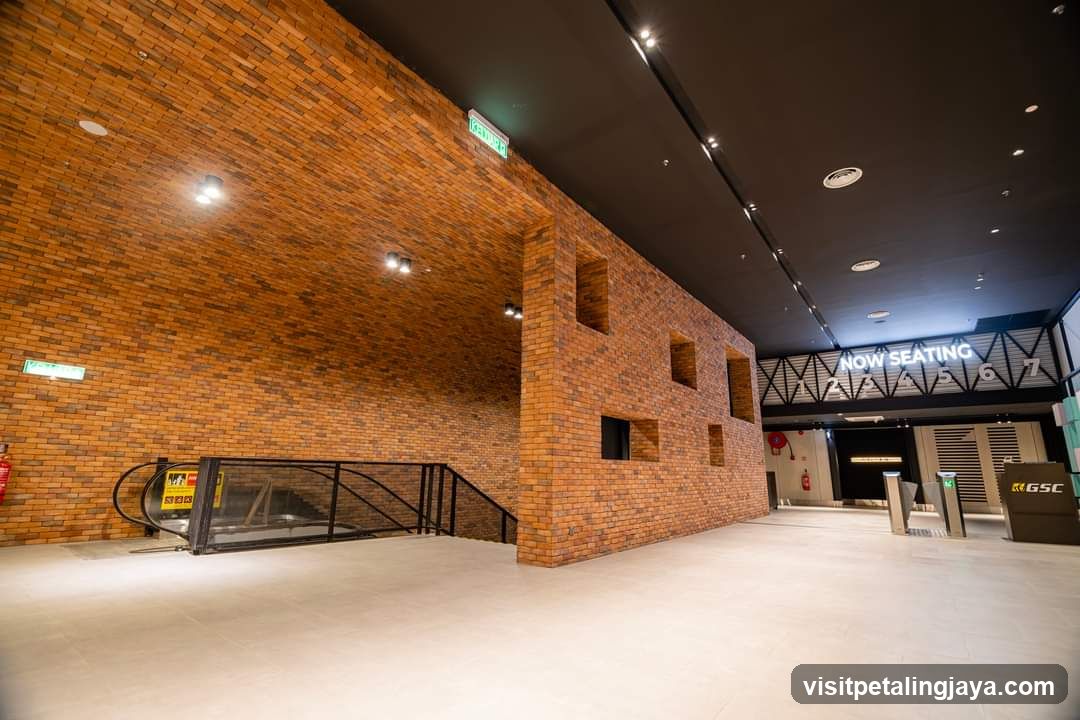 Modern Interior with Brick Walls and Escalator