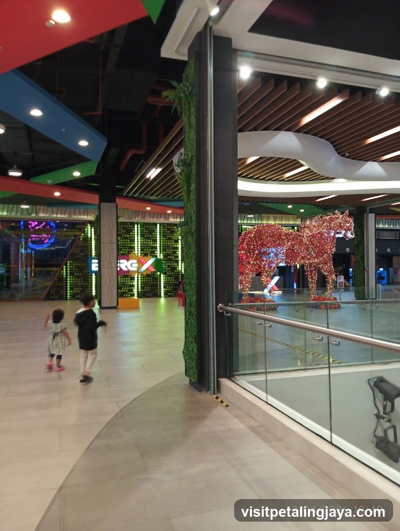 Children walking in a mall