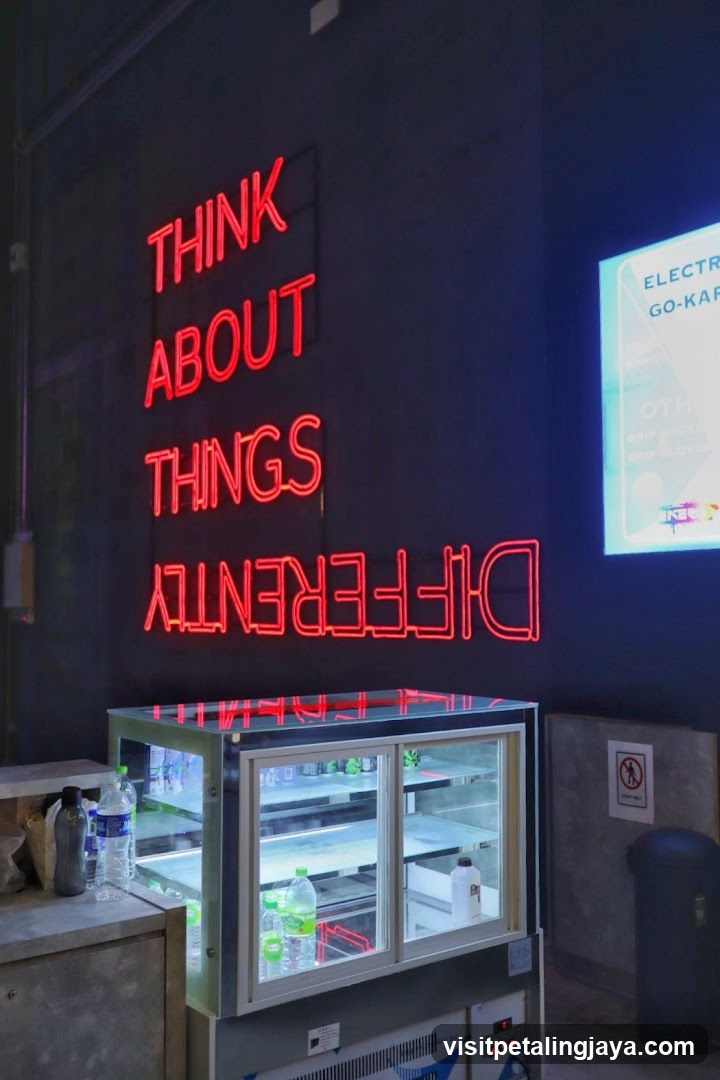Neon Sign and Display Fridge